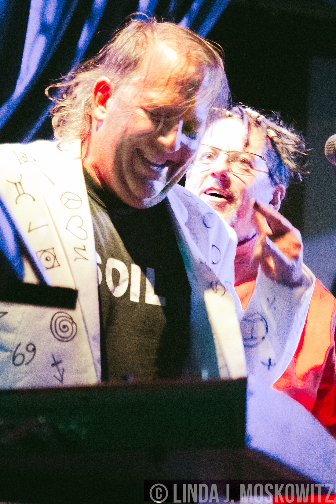 Cassidy and Harland of Information Society joking around at Sony Hall by LJ Moskowitz